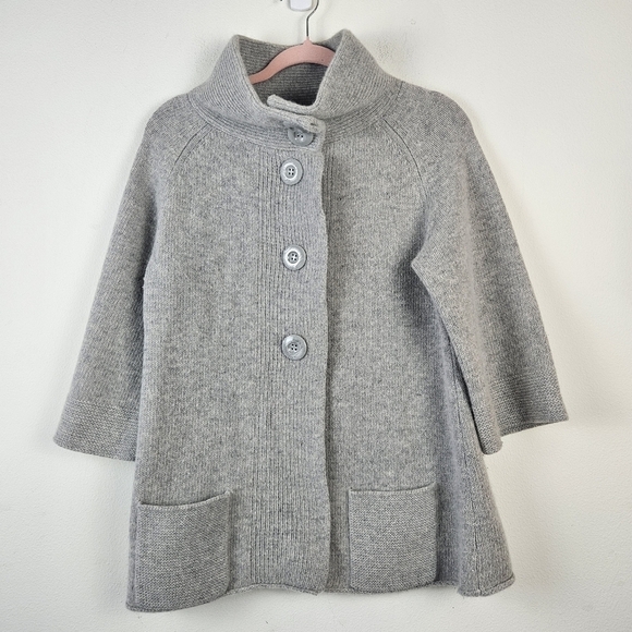 FENN WRIGHT MANSON Lambswool blend Cardigan Sweater Size M Gray - Picture 1 of 6